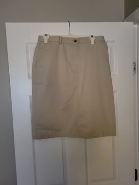L.L. Bean Khaki Straight Skirt